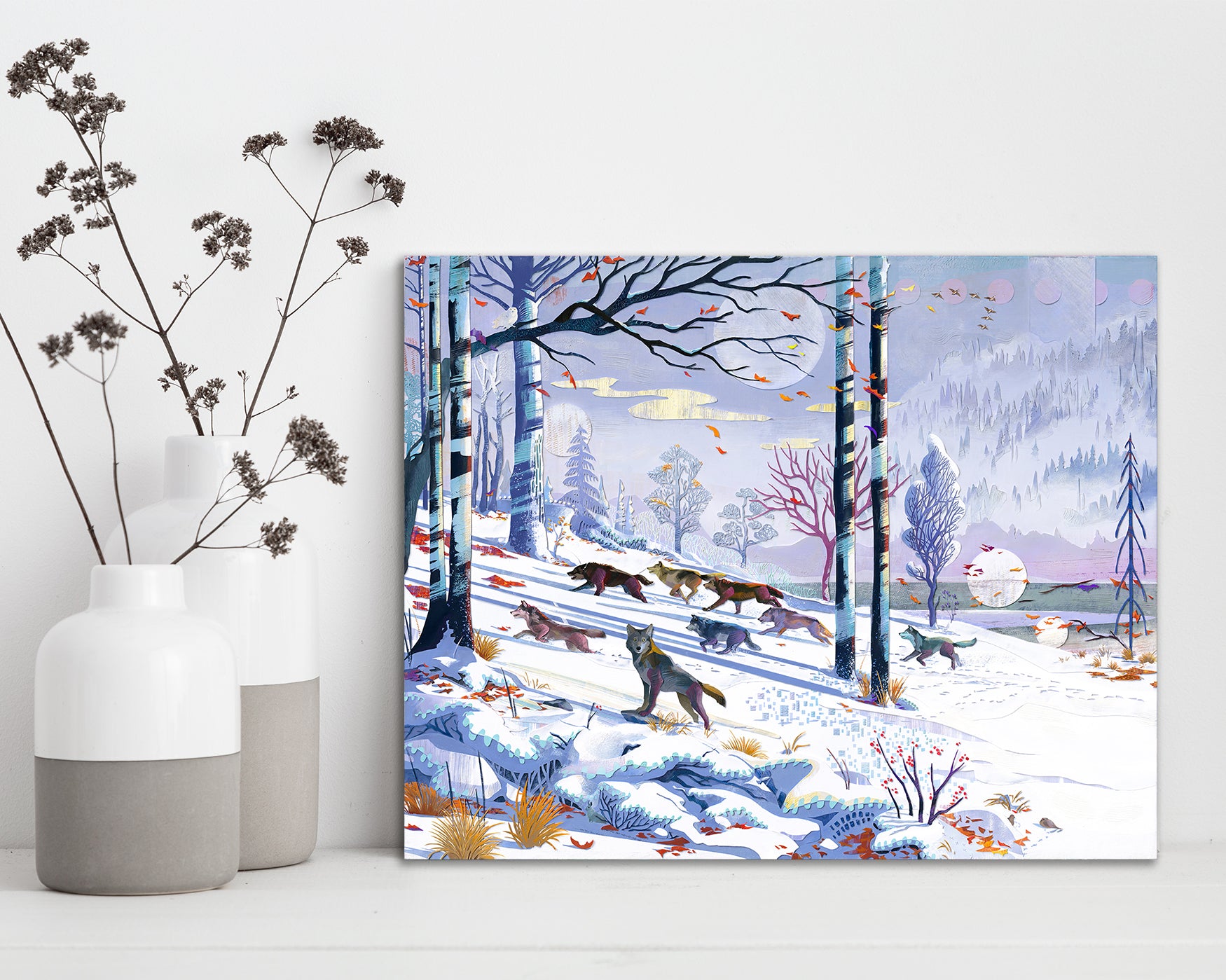 Winter Wolves (Art Print Metal)